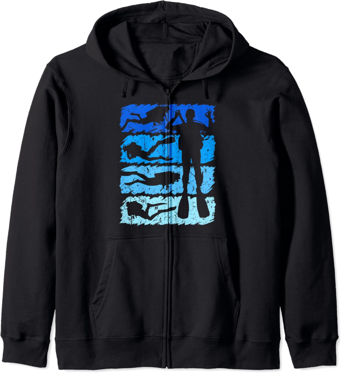 Scuba Diving Vintage Retro Scuba Diver Dive Zip Hoodie